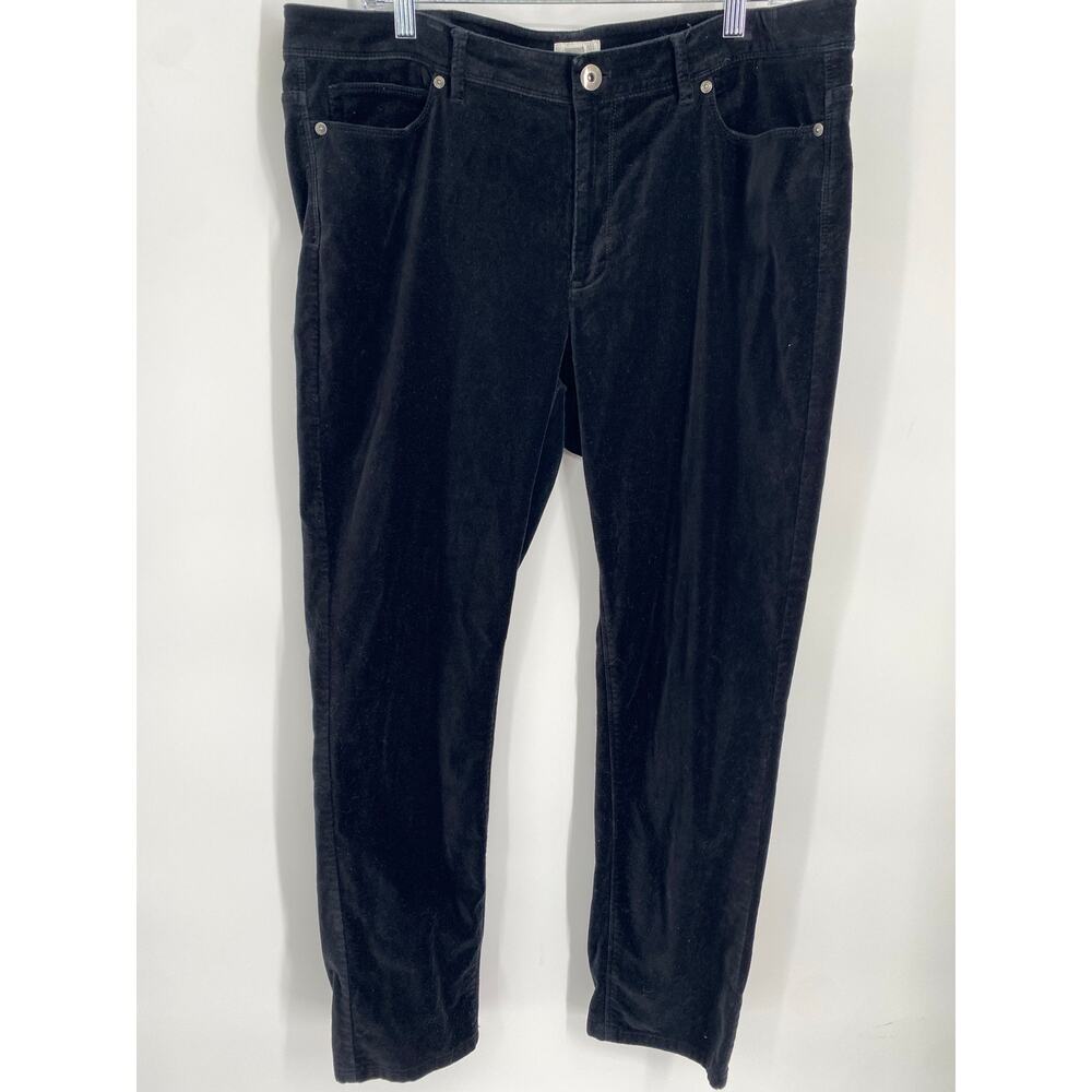 J. Jill Pants Womenâs 16 Black Velvet Goth Whitchy Straight Legâ Classic